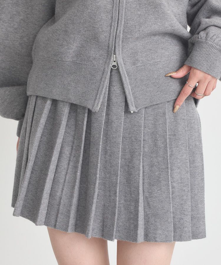 earth music&ecology「ニットプリーツスカート」|スカート|Gray
