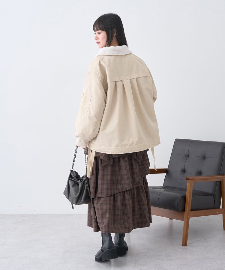 earth music&ecology「ハイウエストランダムティアードチェックスカート」|フレア|