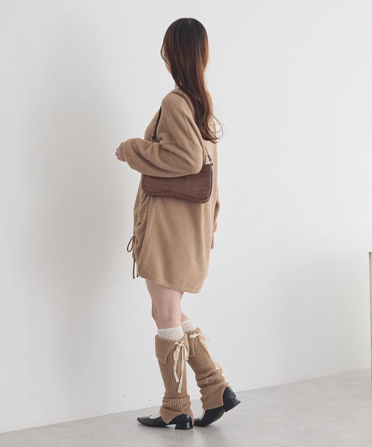 earth music&ecology「パウダーシャギーシャーリングニットミニワンピース」|ワンピース|