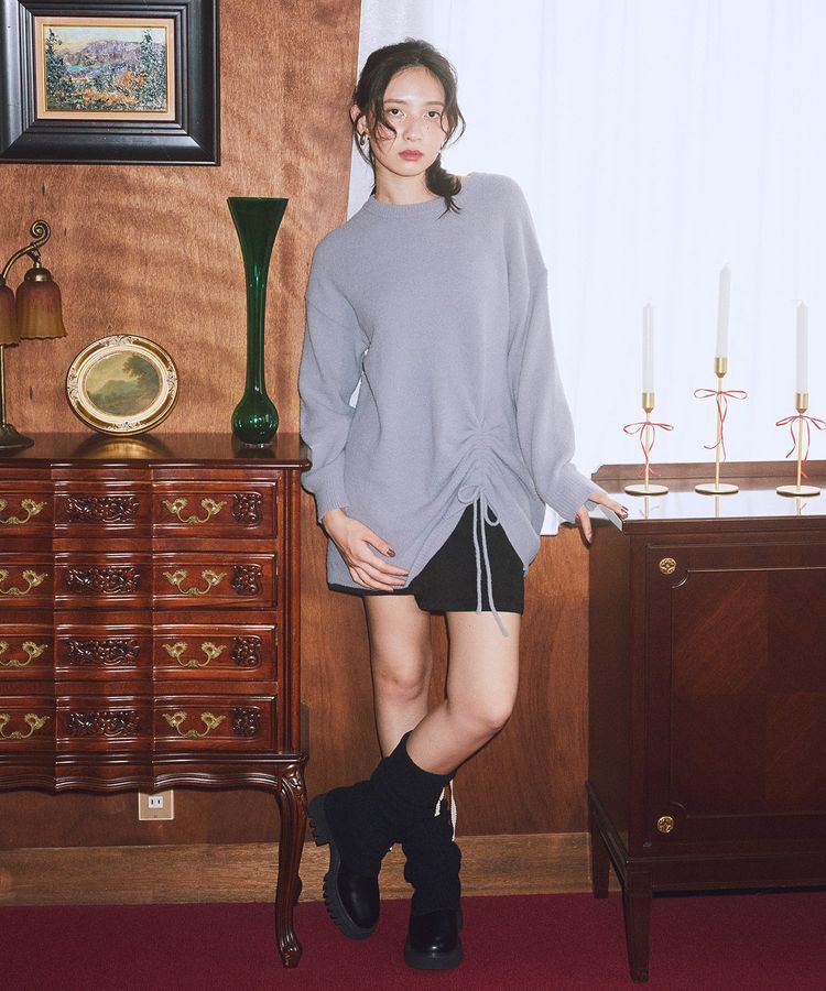 earth music&ecology「パウダーシャギーシャーリングニットミニワンピース」|ワンピース|