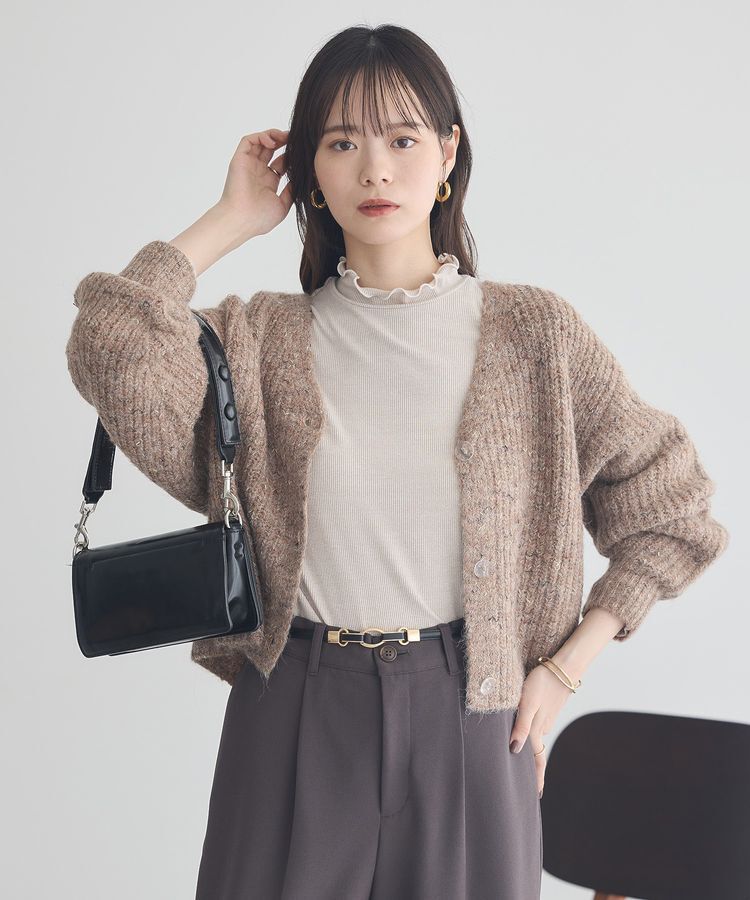 earth music&ecology「ラメテレコハイネックプルオーバー」|Tシャツ・カットソー|