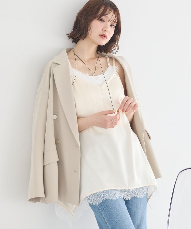 earth music&ecology「ランジェリーライクレースキャミ」|キャミソール|