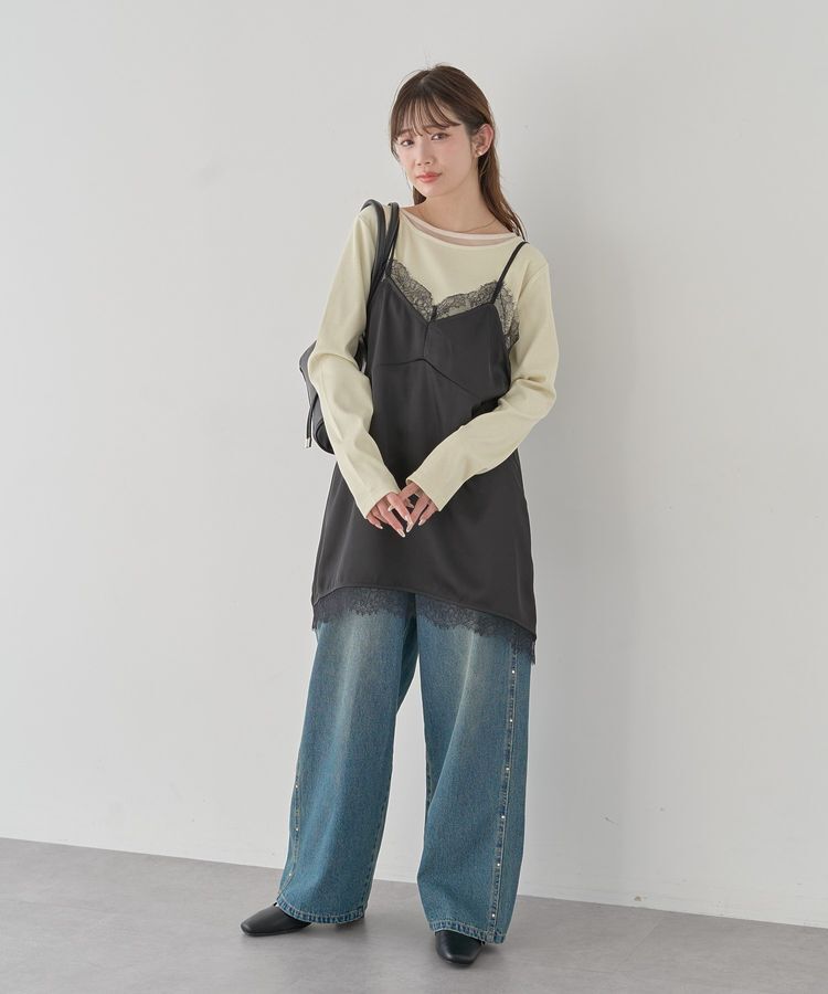 earth music&ecology「ランジェリーライクレースキャミ」|キャミソール|