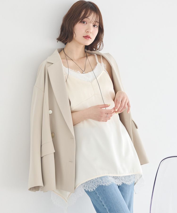 earth music&ecology「ランジェリーライクレースキャミ」|キャミソール|