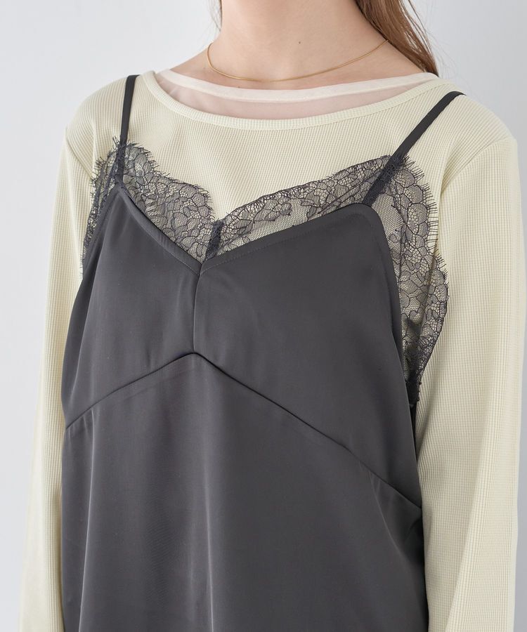 earth music&ecology「ランジェリーライクレースキャミ」|キャミソール|