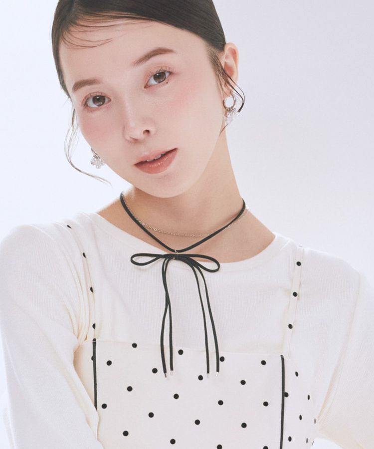 earth music&ecology「スエードライクリボンネックレス」|ネックレス|