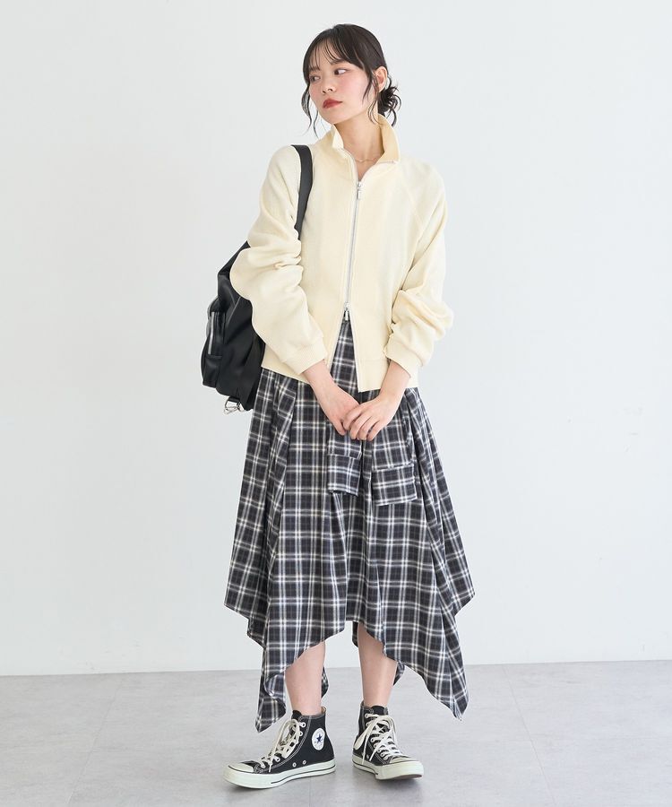 earth music&ecology「イレヘムチェックシャツライクスカート」|フレア|