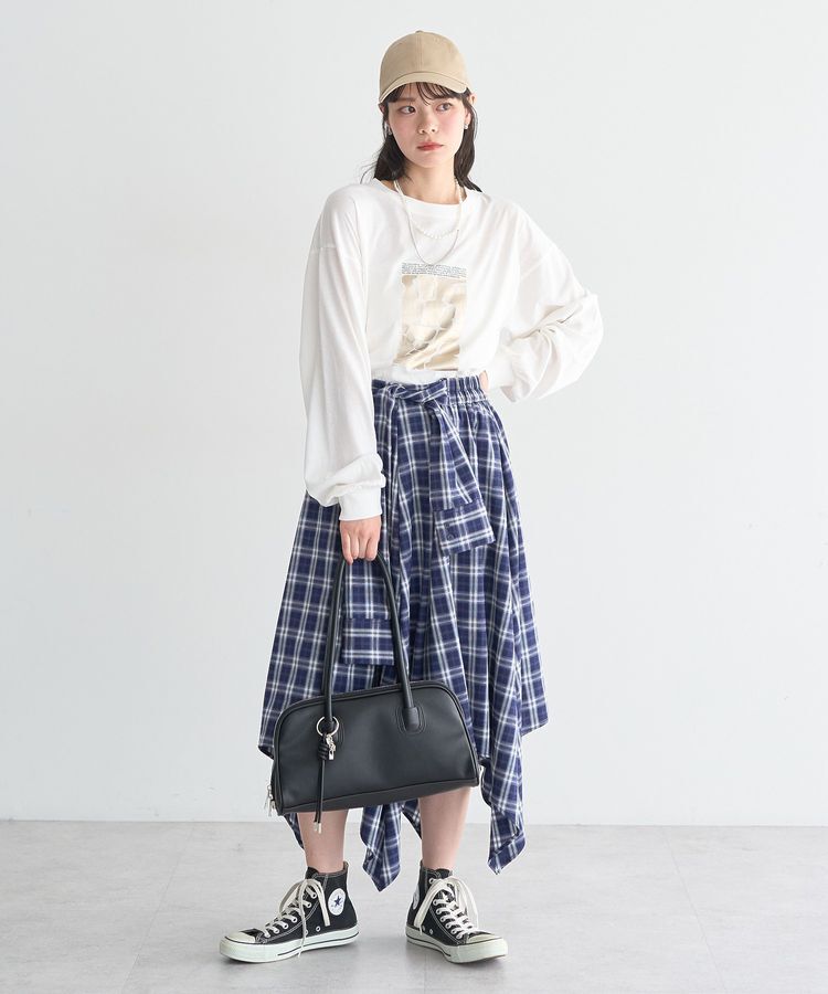 earth music&ecology「イレヘムチェックシャツライクスカート」|フレア|