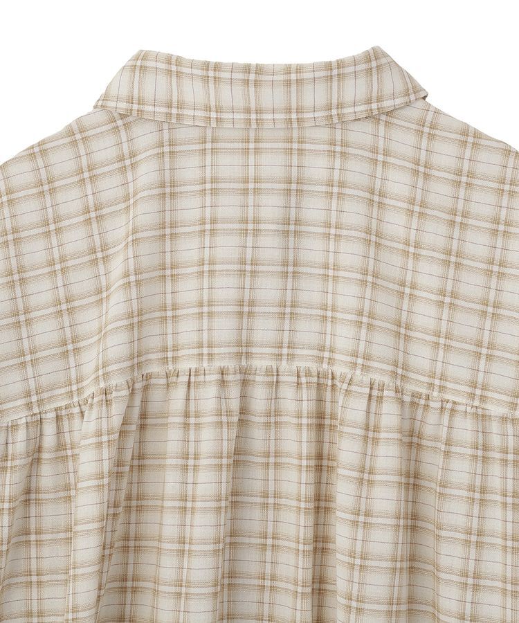 earth music&ecology「シャーリングスリーブチェックシャツ」|シャツ・ブラウス|
