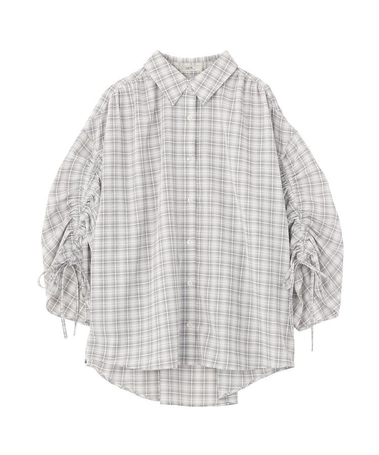 earth music&ecology「シャーリングスリーブチェックシャツ」|シャツ・ブラウス|