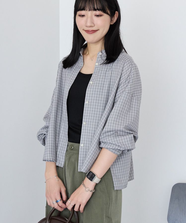 AMERICAN HOLIC「イージーケアチェックショート丈シャツ」|シャツ・ブラウス|Gray