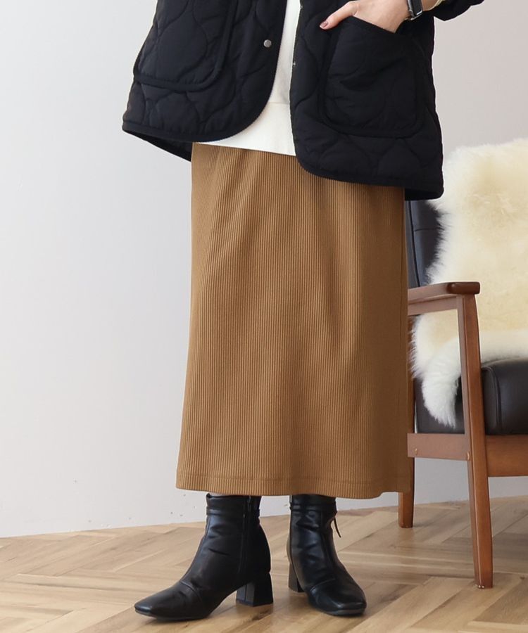 AMERICAN HOLIC「針抜きリブナロースカート」|タイト|