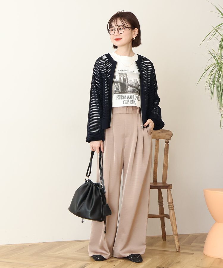 AMERICAN HOLIC「ジップアップメッシュニットカーディガン【WEB限定カラー有り】」|カーディガン|