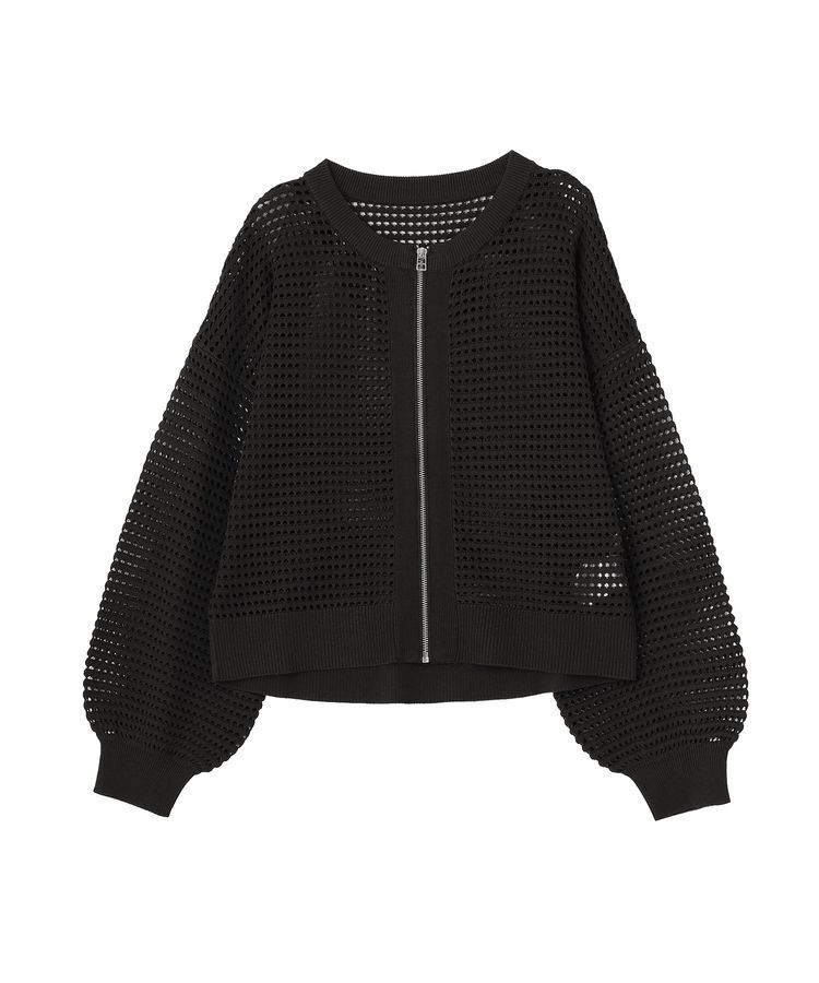 AMERICAN HOLIC「ジップアップメッシュニットカーディガン【WEB限定カラー有り】」|カーディガン|