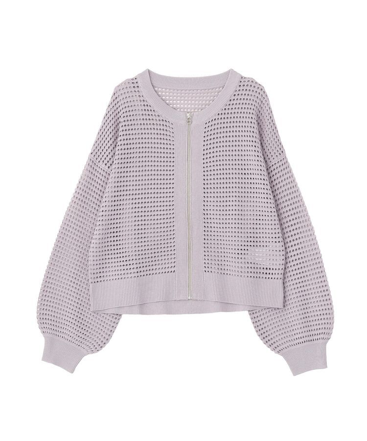 AMERICAN HOLIC「ジップアップメッシュニットカーディガン【WEB限定カラー有り】」|カーディガン|