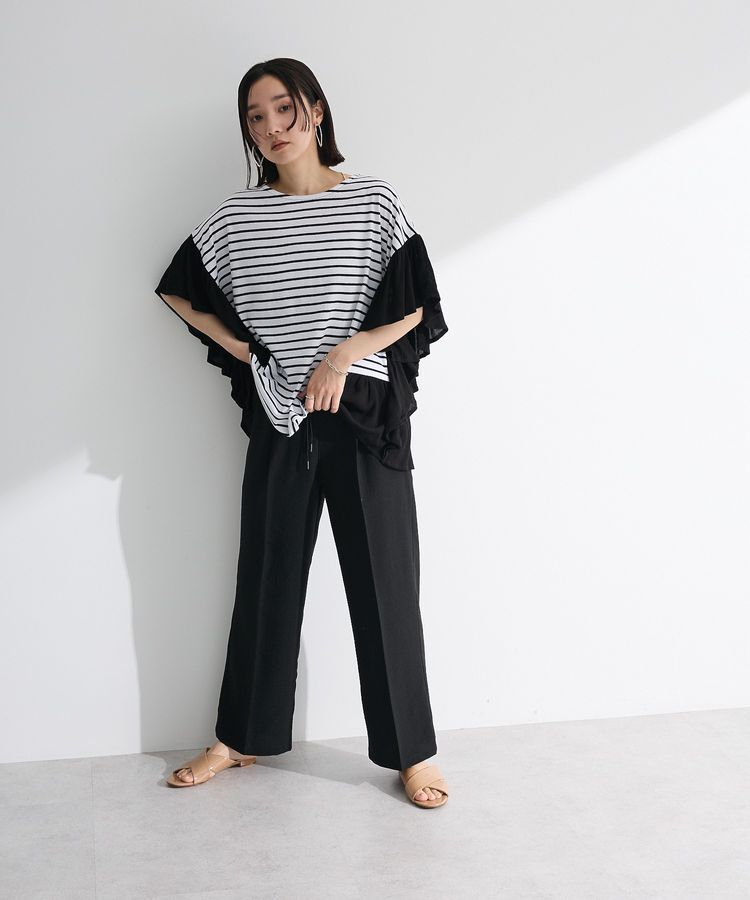 Green Parks「袖フレアドッキングカットプルオーバー」|Tシャツ・カットソー|