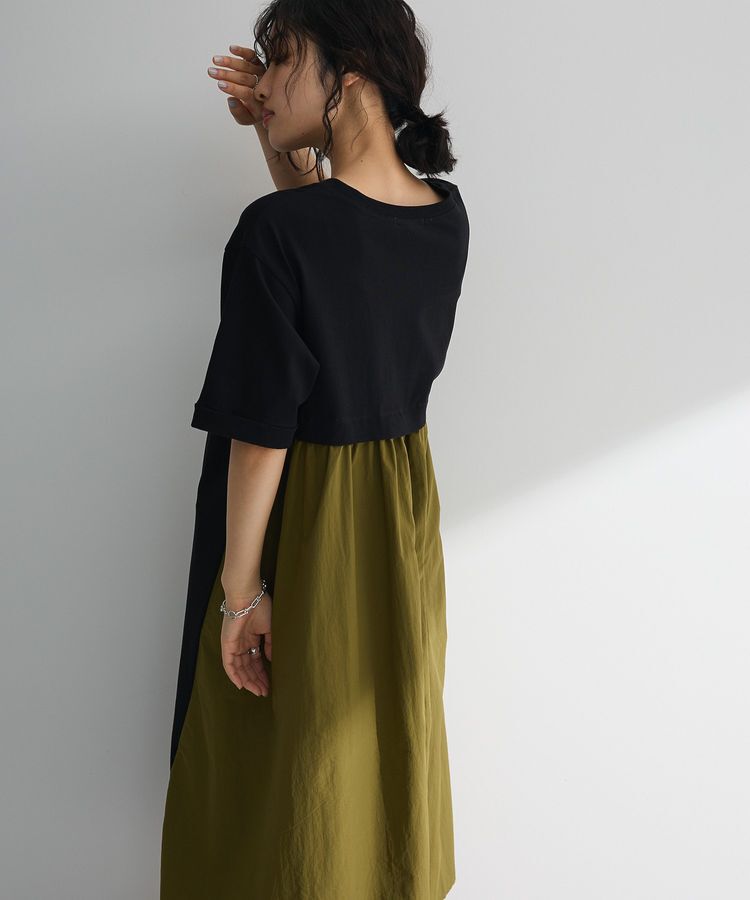 Green Parks「ナイロンドッキングロゴワンピース」|ワンピース|