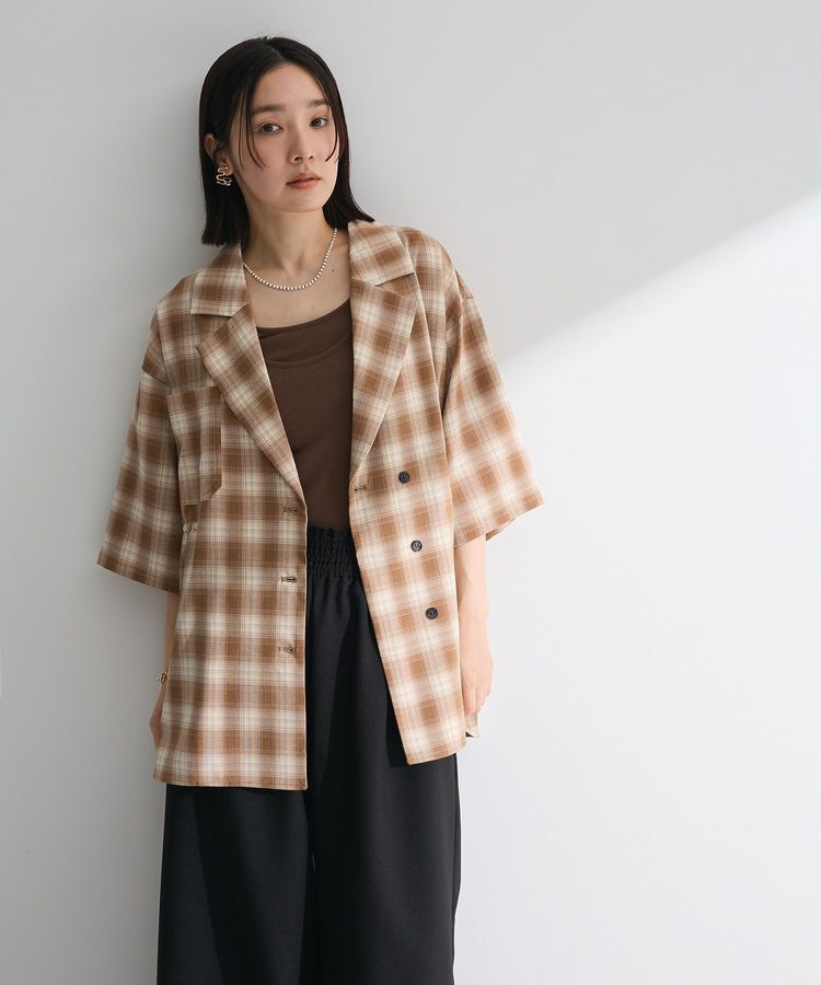 armonia「チェック5分袖ジャケット」|テーラードジャケット|