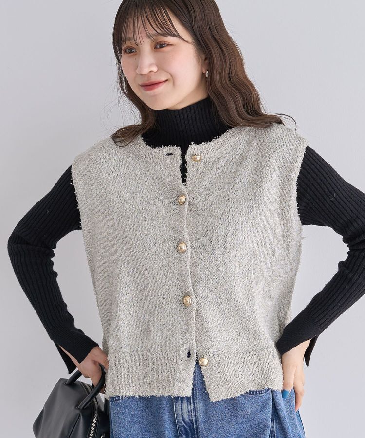 Green Parks「ツィード風金釦ニットベスト」|ベスト・ジレ|
