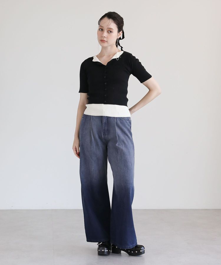 Green Parks「・Petit Fleur バイカラーレイヤードニット」|ニット・セーター|