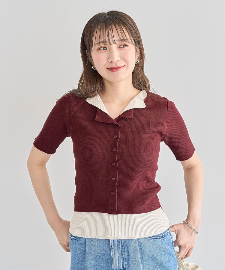 Green Parks「・Petit Fleur バイカラーレイヤードニット」|ニット・セーター|