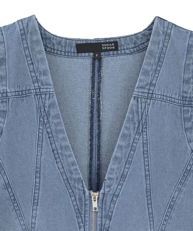 Green Parks「・SUGAR SPOON W-ZIPデニムミニワンピ」|ワンピース|