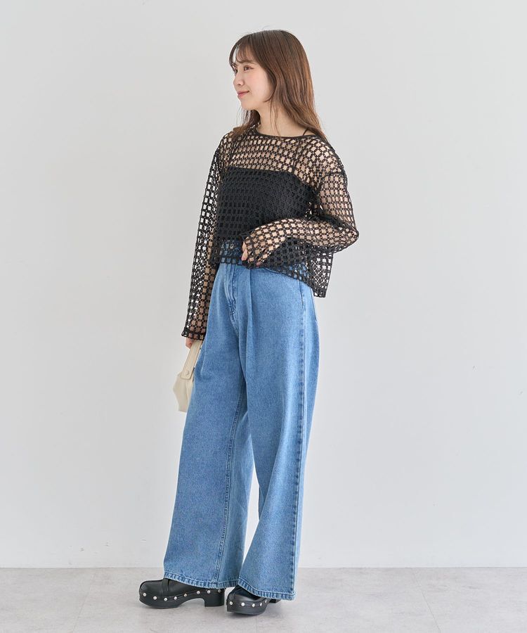 Green Parks「・SUGAR SPOON 2wayフラワーメッシュカーデ」|カーディガン|