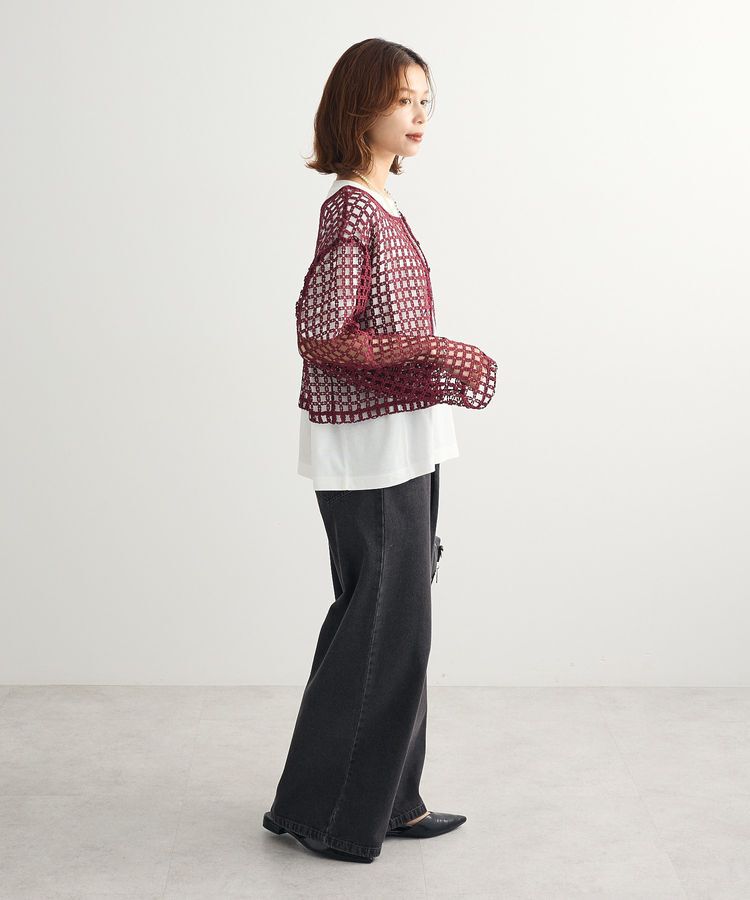 Green Parks「・SUGAR SPOON 2wayフラワーメッシュカーデ」|カーディガン|