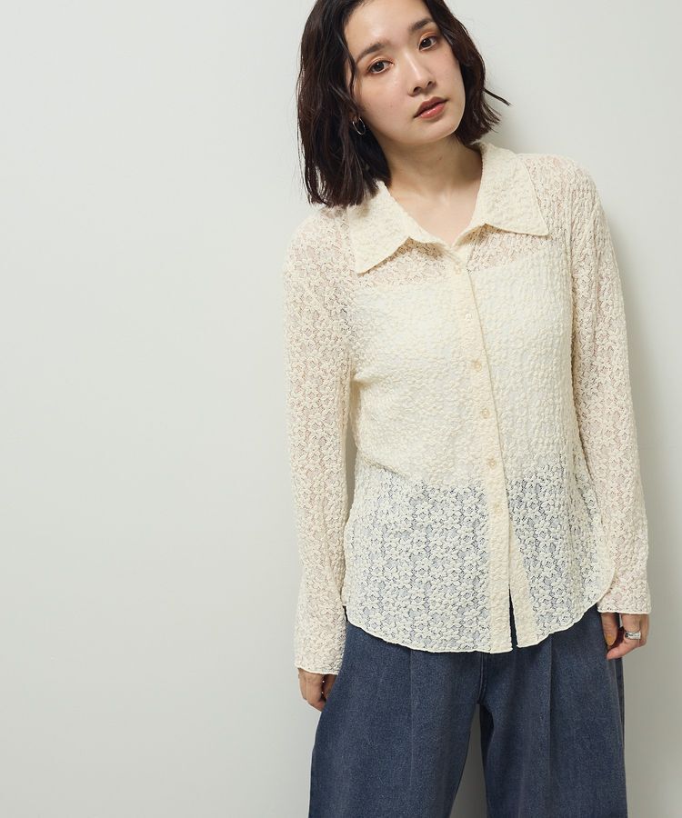 Green Parks「カットレースシャツプルオーバー」|Tシャツ・カットソー|