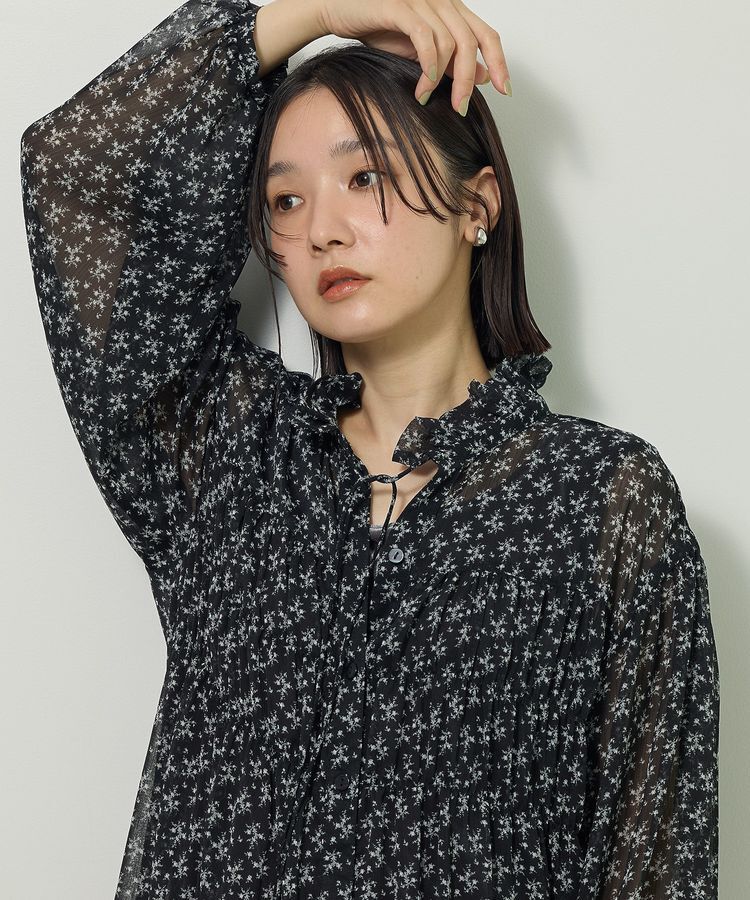 Green Parks「花柄シフォン楊柳ワンピース」|ワンピース|