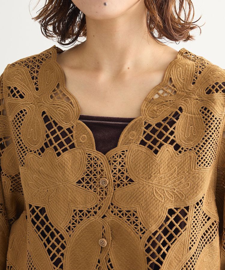 Green Parks「・ELENCARE DUE レーシーカーディガン」|カーディガン|