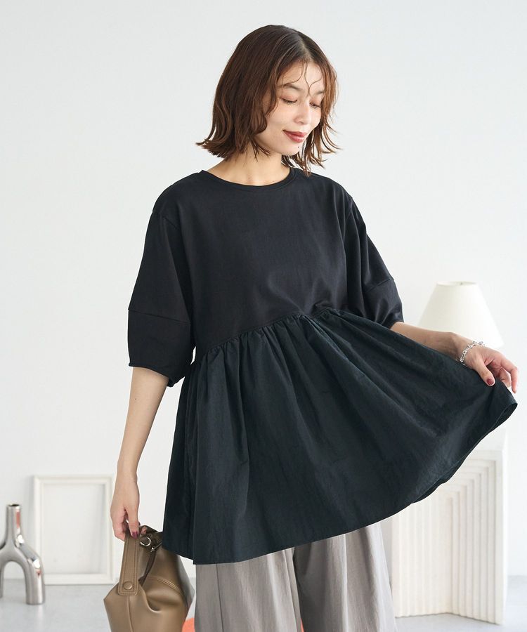 Green Parks「・ELENCARE DUE ハイブリットTEE」|Tシャツ・カットソー|Black