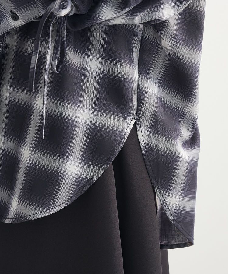 Green Parks「・ELENCARE DUE チェックギャザーシャツ」|シャツ・ブラウス|