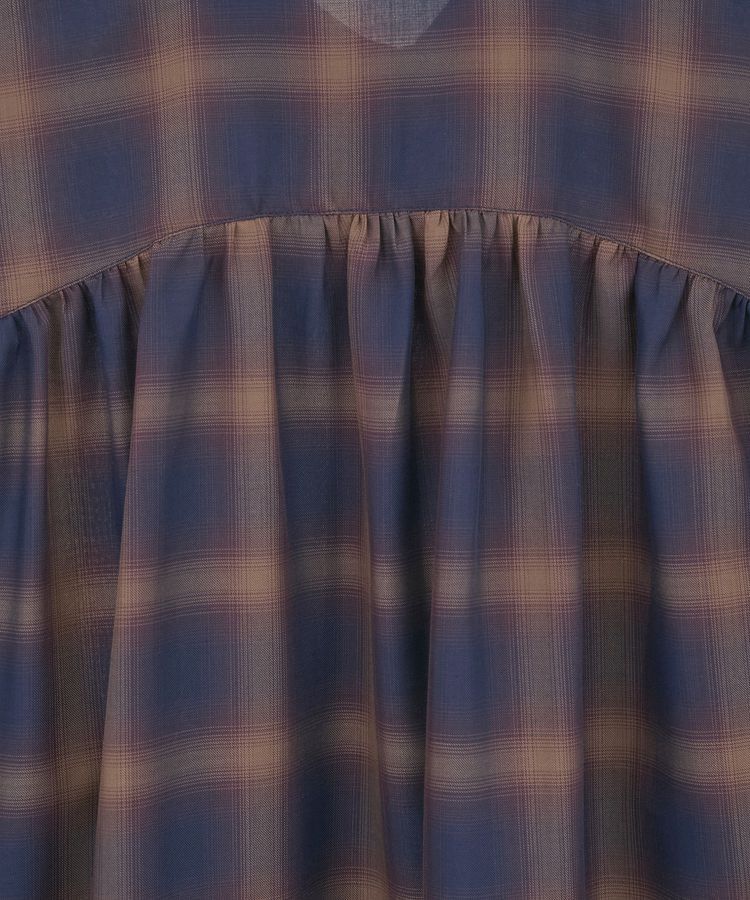 Green Parks「・ELENCARE DUE チェックギャザーシャツ」|シャツ・ブラウス|