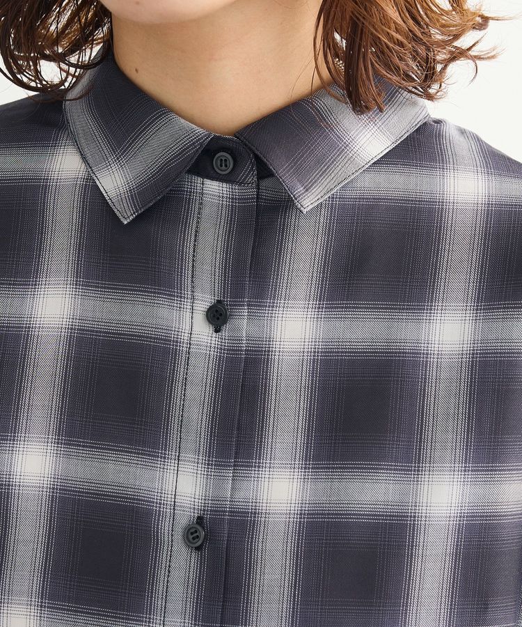Green Parks「・ELENCARE DUE チェックギャザーシャツ」|シャツ・ブラウス|