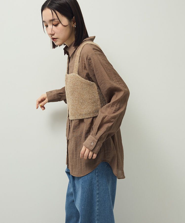 Green Parks「SET2点ラメシャギービスチェ+シャツ」|シャツ・ブラウス|