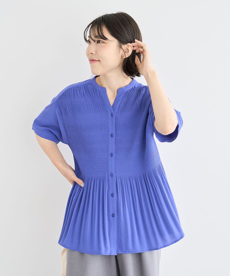 armonia「マジョリカプリーツスキッパーブラウス」|シャツ・ブラウス|Purple