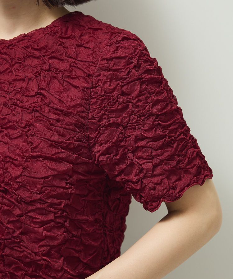 Green Parks「表面感カット5分袖プルオーバー」|Tシャツ・カットソー|