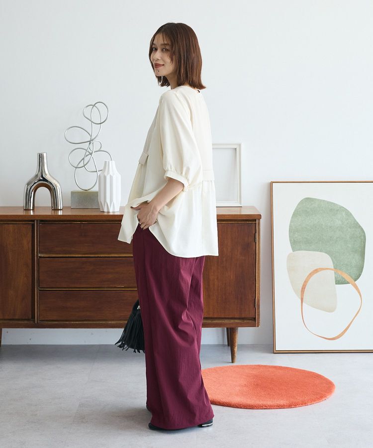 Green Parks「ベスト風7分袖ドッキングプルオーバー」|Tシャツ・カットソー|