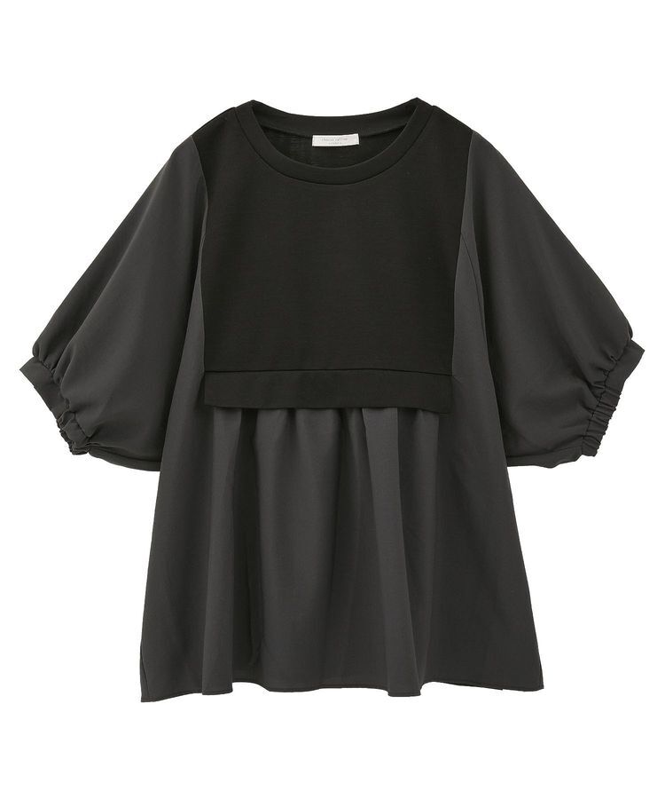 Green Parks「ベスト風7分袖ドッキングプルオーバー」|Tシャツ・カットソー|