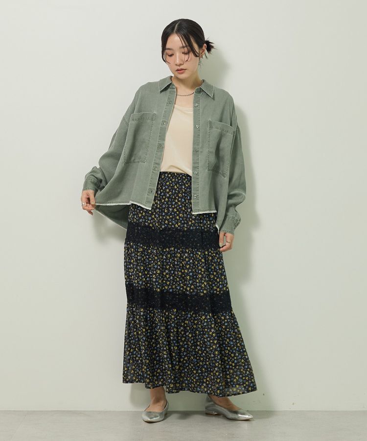 Green Parks「裾フリンジヴィンテージ風シャツ」|シャツ・ブラウス|