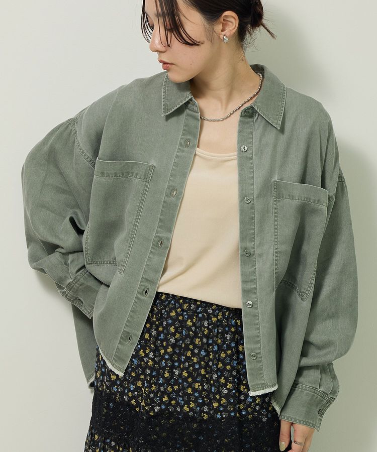 Green Parks「裾フリンジヴィンテージ風シャツ」|シャツ・ブラウス|Green