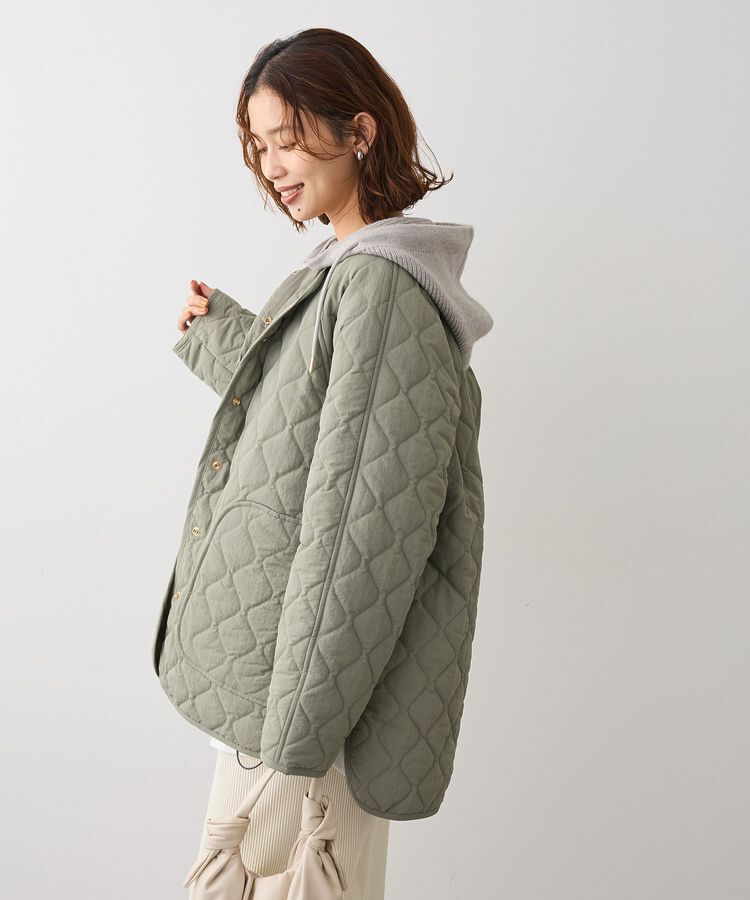 Green Parks「2WAYニットフードキルティングブルゾン」|ブルゾン・スタジャン|