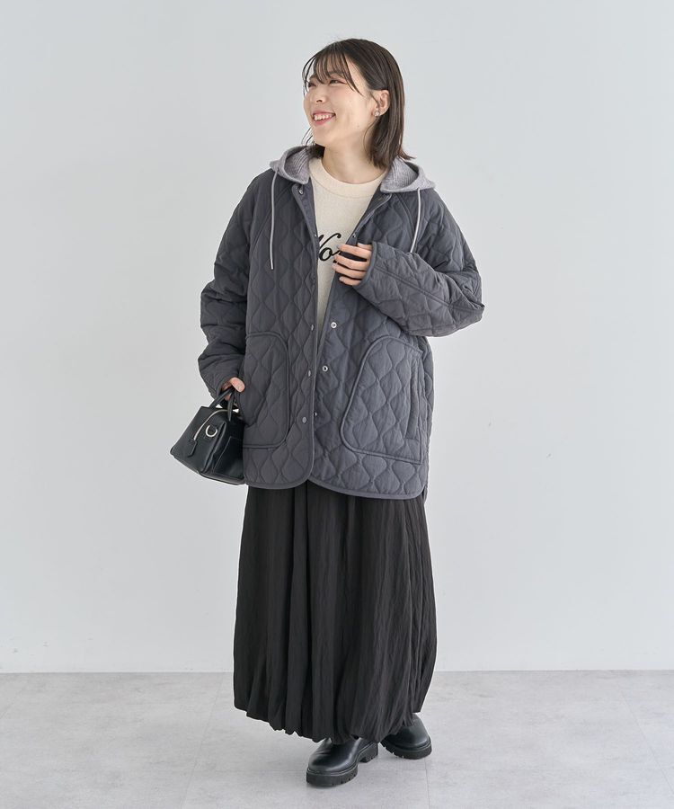 Green Parks「2WAYニットフードキルティングブルゾン」|ブルゾン・スタジャン|