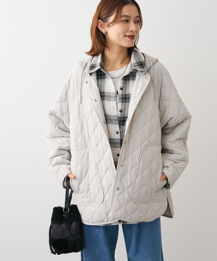 Green Parks「2WAYニットフードキルティングブルゾン」|ブルゾン・スタジャン|