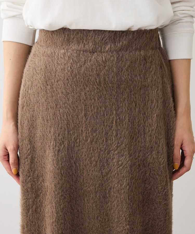 Green Parks「楽ちんシャギーIラインスカート」|タイト|