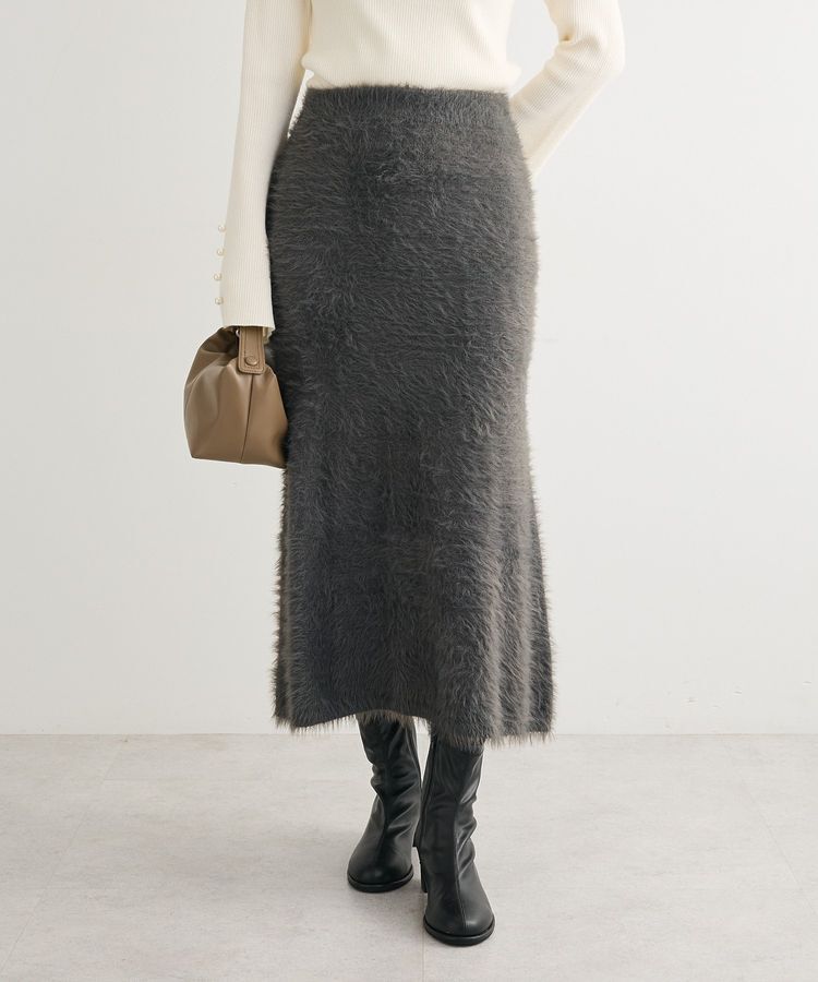 Green Parks「・Petit Fleur シャギーマーメイドスカート」|スカート|Charcoal Gray
