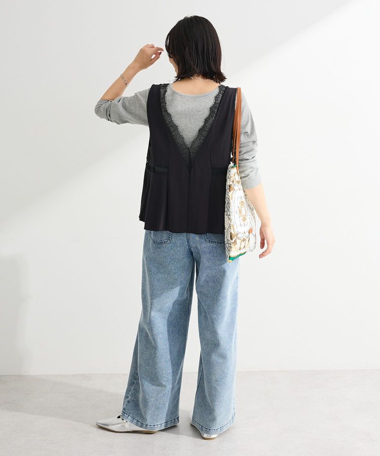 Green Parks「ランジェリー風サテンビスチェ」|ベスト・ジレ|