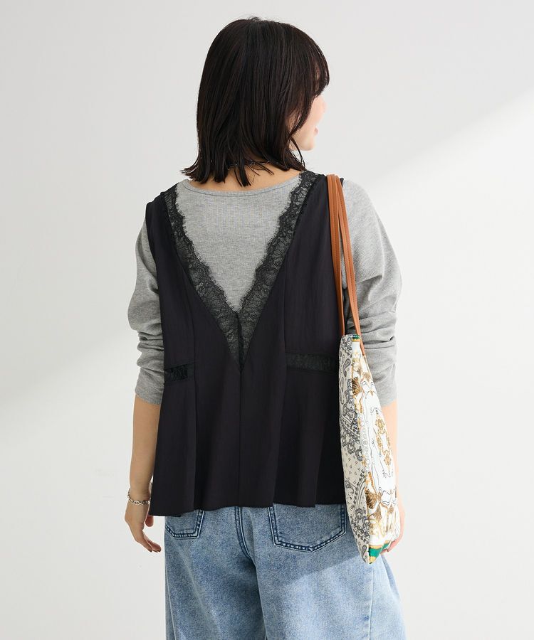 Green Parks「ランジェリー風サテンビスチェ」|ベスト・ジレ|