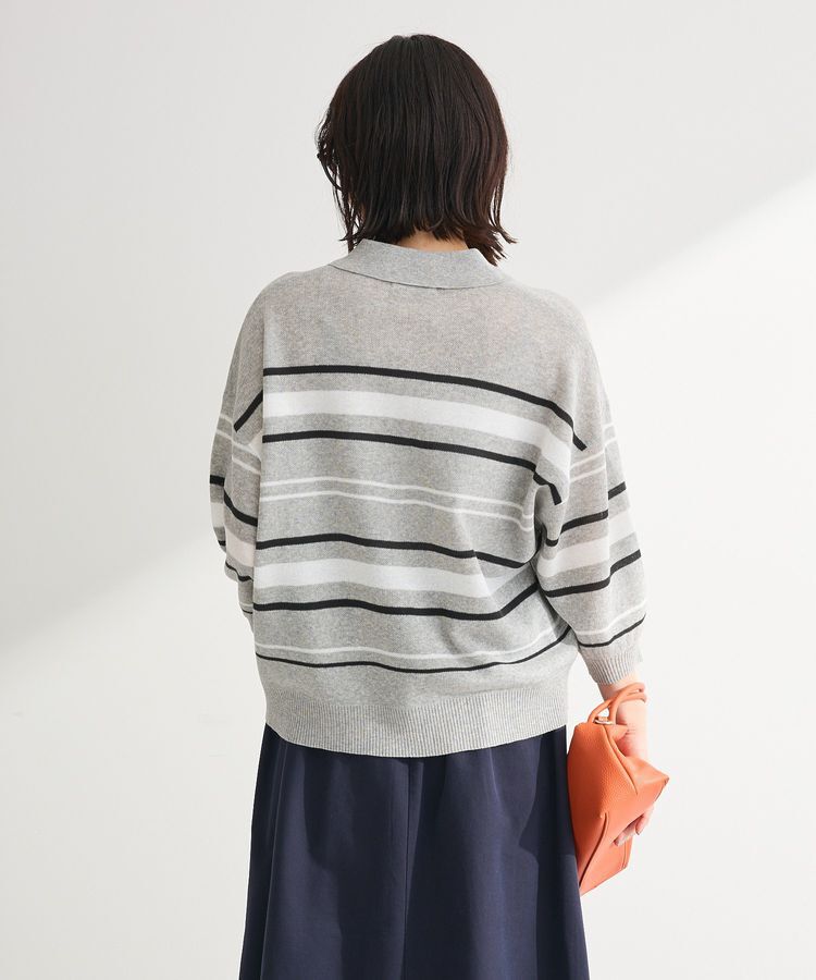 Green Parks「衿付き7分袖ニットプルオーバー」|ニット・セーター|